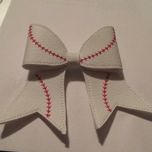 Handmade Baseball Cheer Hair Bow